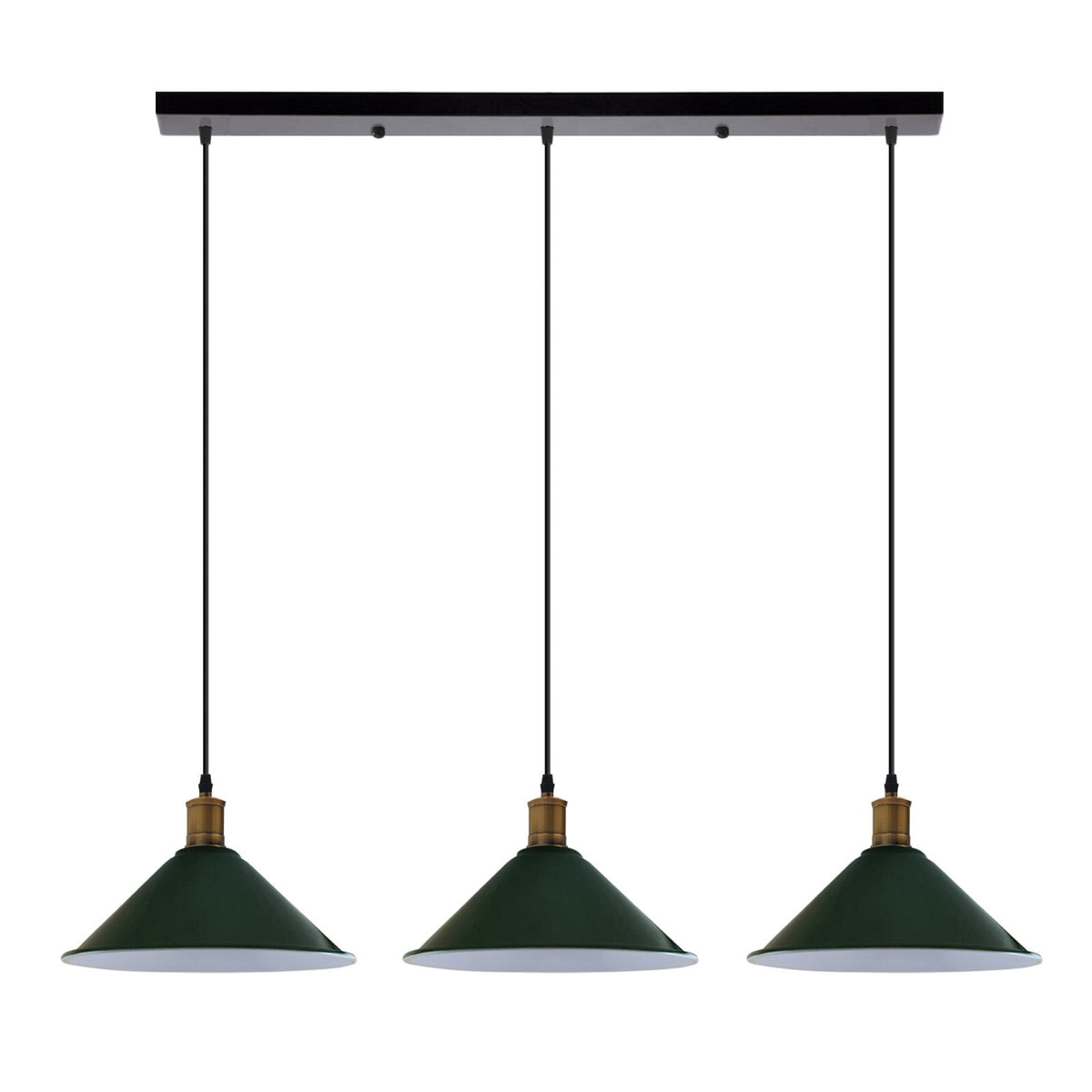 3-Light Pendant – Flat Cone, Small Cone or Diamond Cage Shades, E27 - photo 30