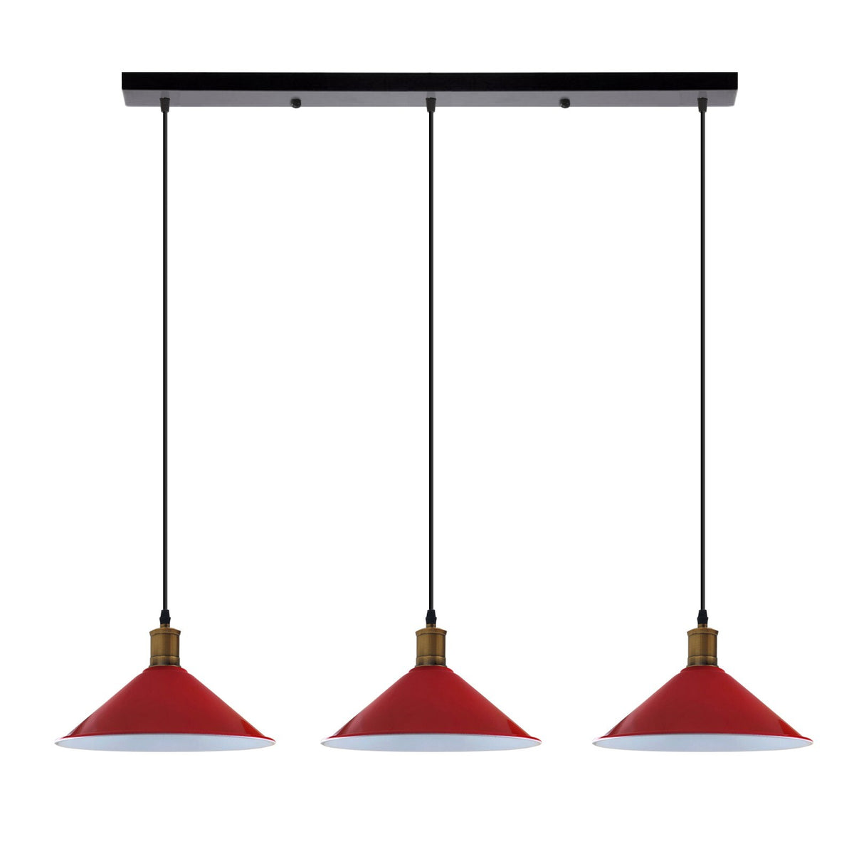 3-Light Pendant – Flat Cone, Small Cone or Diamond Cage Shades, E27 - photo 32