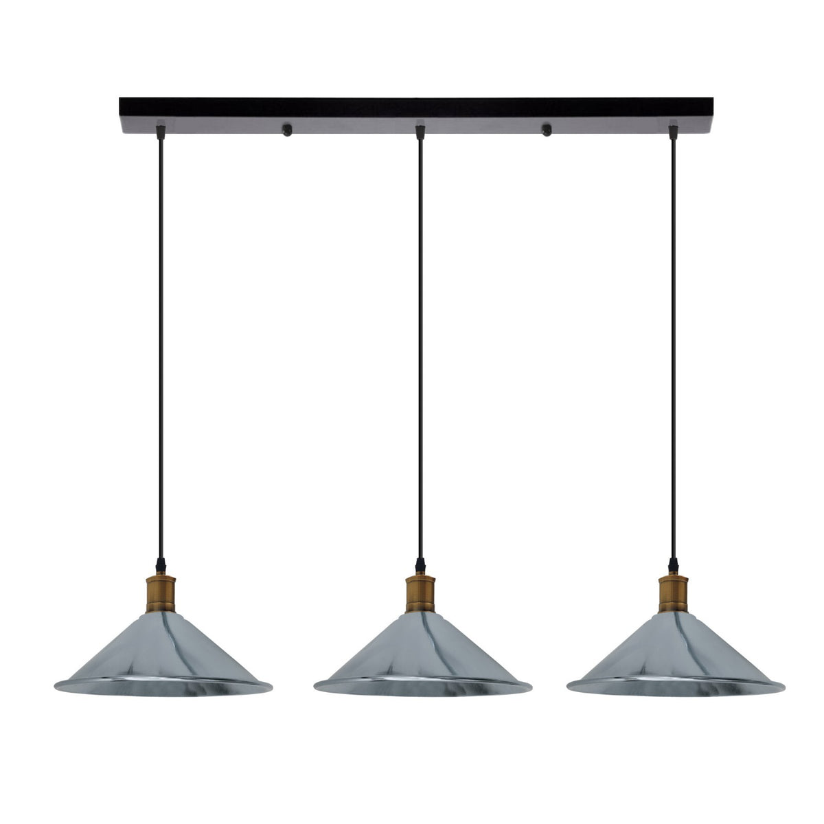 3-Light Pendant – Flat Cone, Small Cone or Diamond Cage Shades, E27 - photo 34