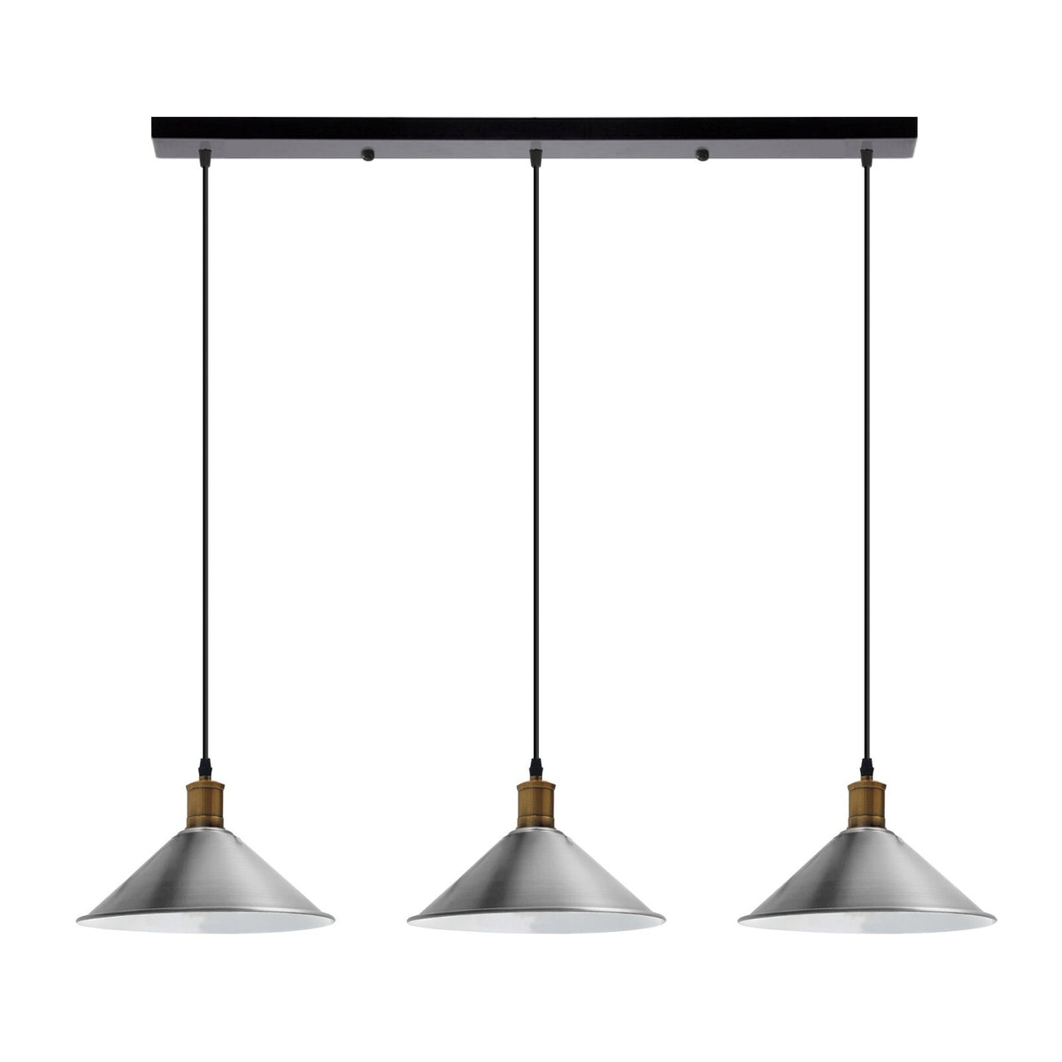 3-Light Pendant – Flat Cone, Small Cone or Diamond Cage Shades, E27 - photo 35