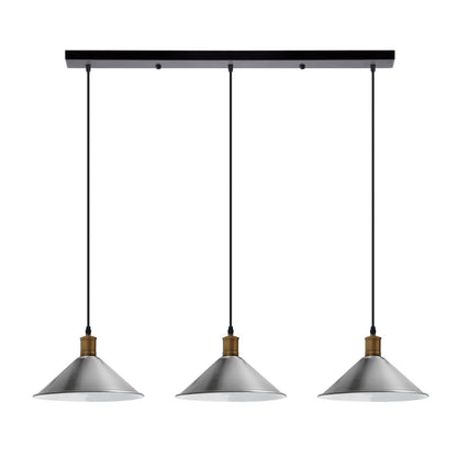 3-Light Pendant – Flat Cone, Small Cone or Diamond Cage Shades, E27 - photo 35