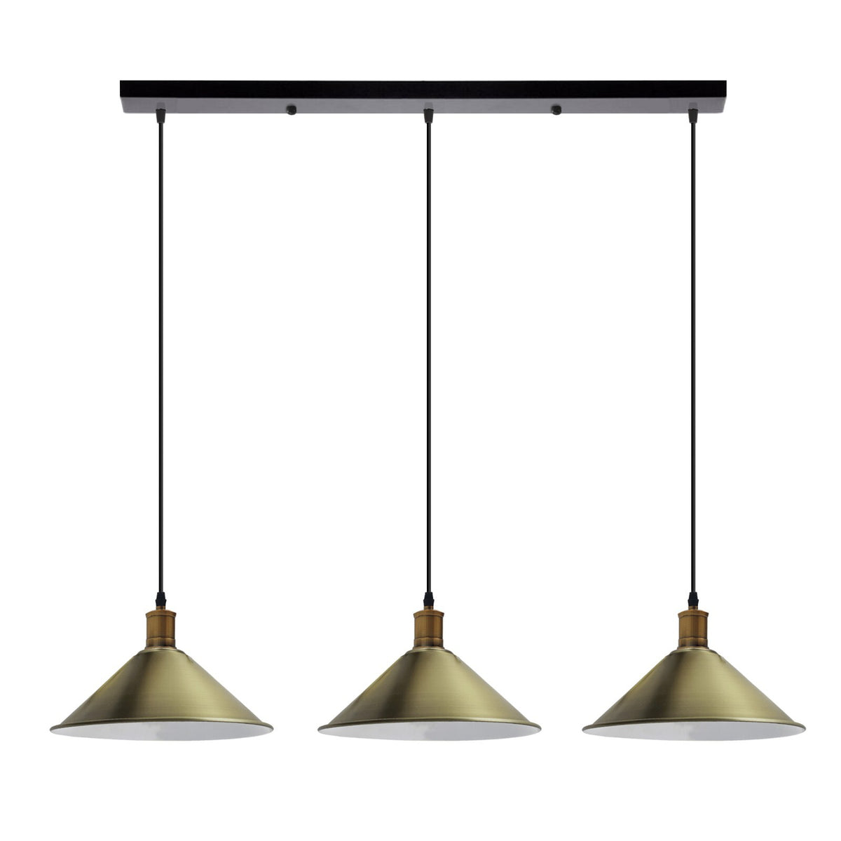 3-Light Pendant – Flat Cone, Small Cone or Diamond Cage Shades, E27 - photo 37