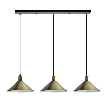 3-Light Pendant – Flat Cone, Small Cone or Diamond Cage Shades, E27 - photo 37