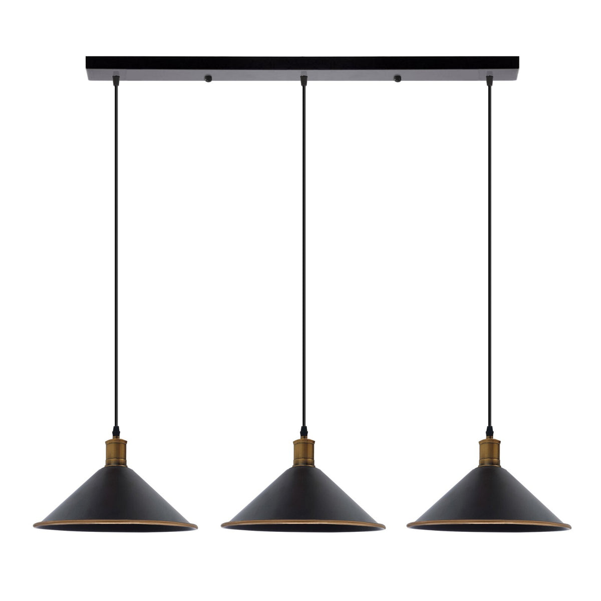 3-Light Pendant – Flat Cone, Small Cone or Diamond Cage Shades, E27 - photo 38