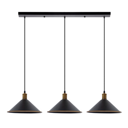 3-Light Pendant – Flat Cone, Small Cone or Diamond Cage Shades, E27 - photo 38