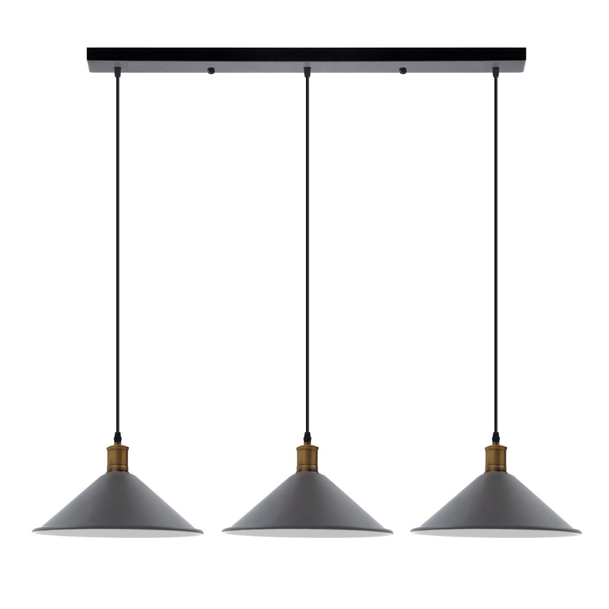 3-Light Pendant – Flat Cone, Small Cone or Diamond Cage Shades, E27 - photo 39