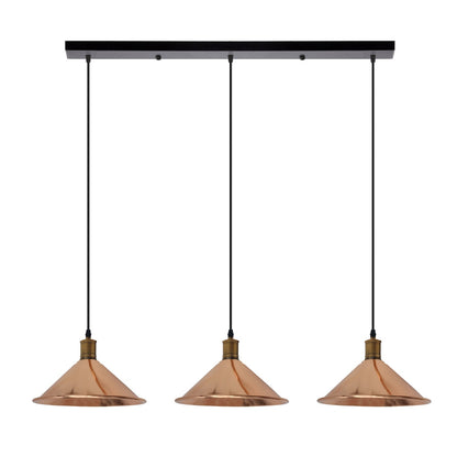 3-Light Pendant – Flat Cone, Small Cone or Diamond Cage Shades, E27 - photo 41