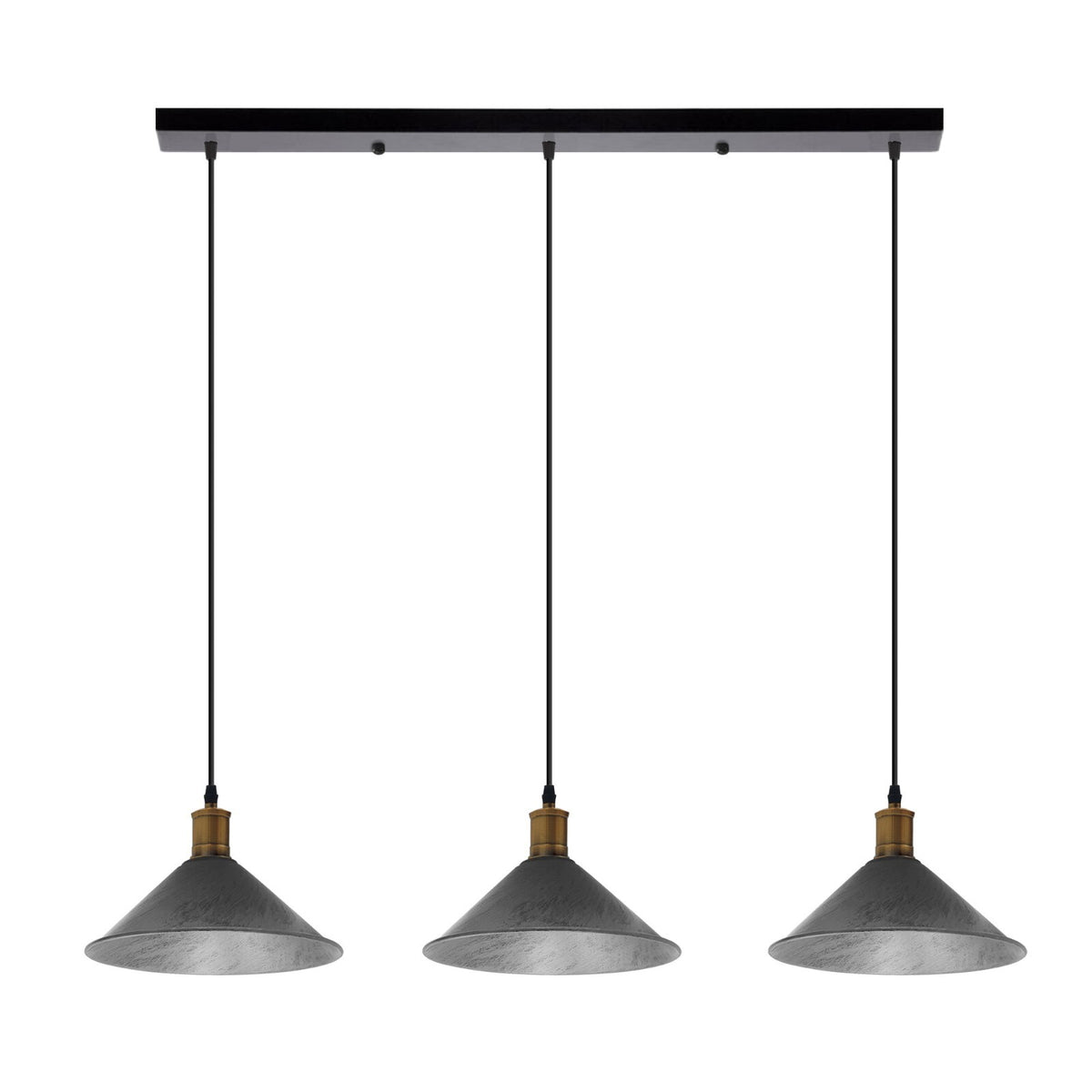 3-Light Pendant – Flat Cone, Small Cone or Diamond Cage Shades, E27 - photo 43