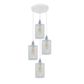 4 Light White Drum Cage Pendant – 24 cm Round Plate, E27 - White, White Drum Cages, Without Bulb