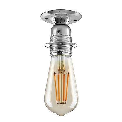 Ceiling Batten Lamp Holder – E27, Flush Mount, 75 mm Plate