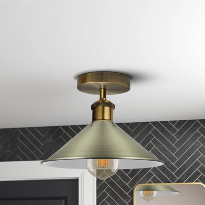 Flush Mount Cone Ceiling Light 22 cm – E27, 20 Shade Colours - photo 10