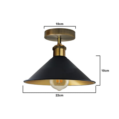 Flush Mount Cone Ceiling Light 22 cm – E27, 20 Shade Colours - photo 4