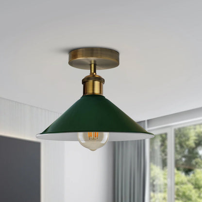 Flush Mount Cone Ceiling Light 22 cm – E27, 20 Shade Colours - photo 6