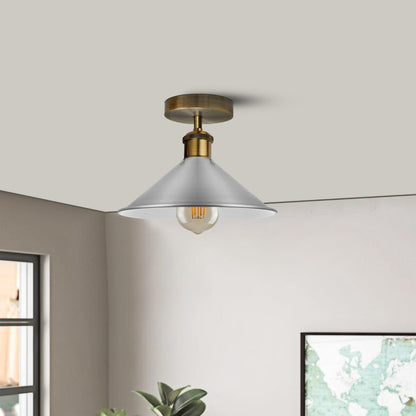 Flush Mount Cone Ceiling Light 22 cm – E27, 20 Shade Colours - photo 7