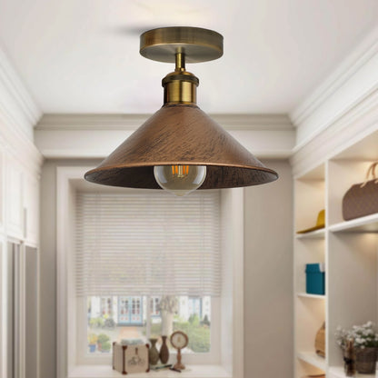 Flush Mount Cone Ceiling Light 22 cm – E27, 20 Shade Colours - photo 8
