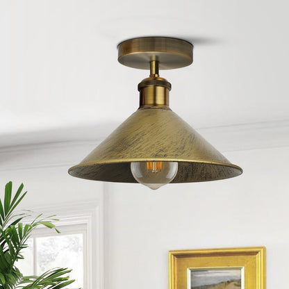 Flush Mount Cone Ceiling Light 22 cm – E27, 20 Shade Colours - photo 9