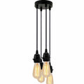 4 Light Cluster Pendant – Black Bakelite Holders, 12 cm Rose, E27