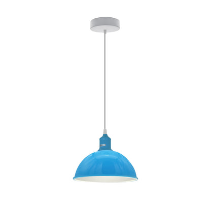 Coloured Pendant Light – Gloss Metal, Curvy or Barn Shades, 8 Colours - photo 26