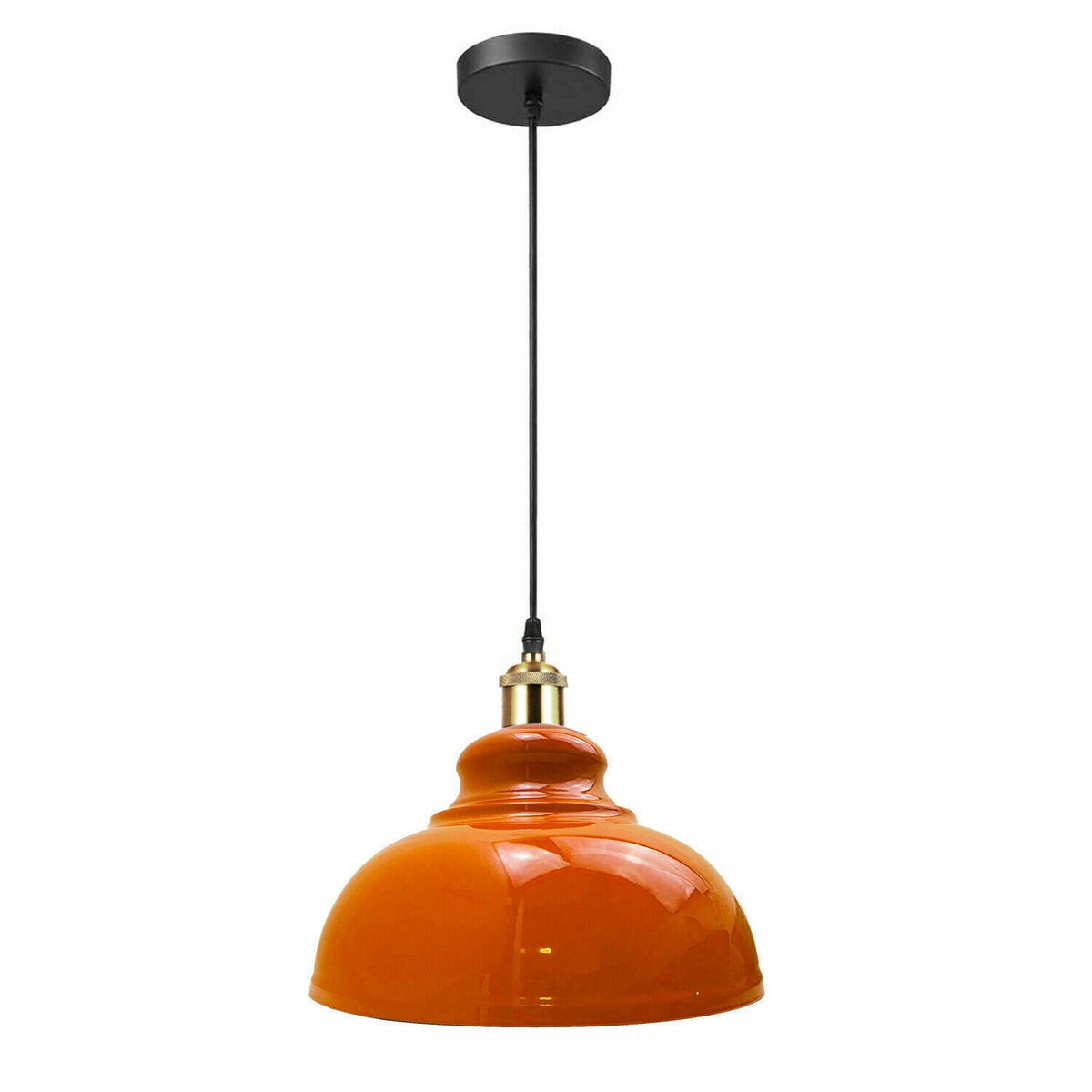 Coloured Pendant Light – Gloss Metal, Curvy or Barn Shades, 8 Colours - photo 77