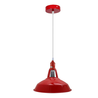Coloured Pendant Light – Gloss Metal, Curvy or Barn Shades, 8 Colours - photo 9