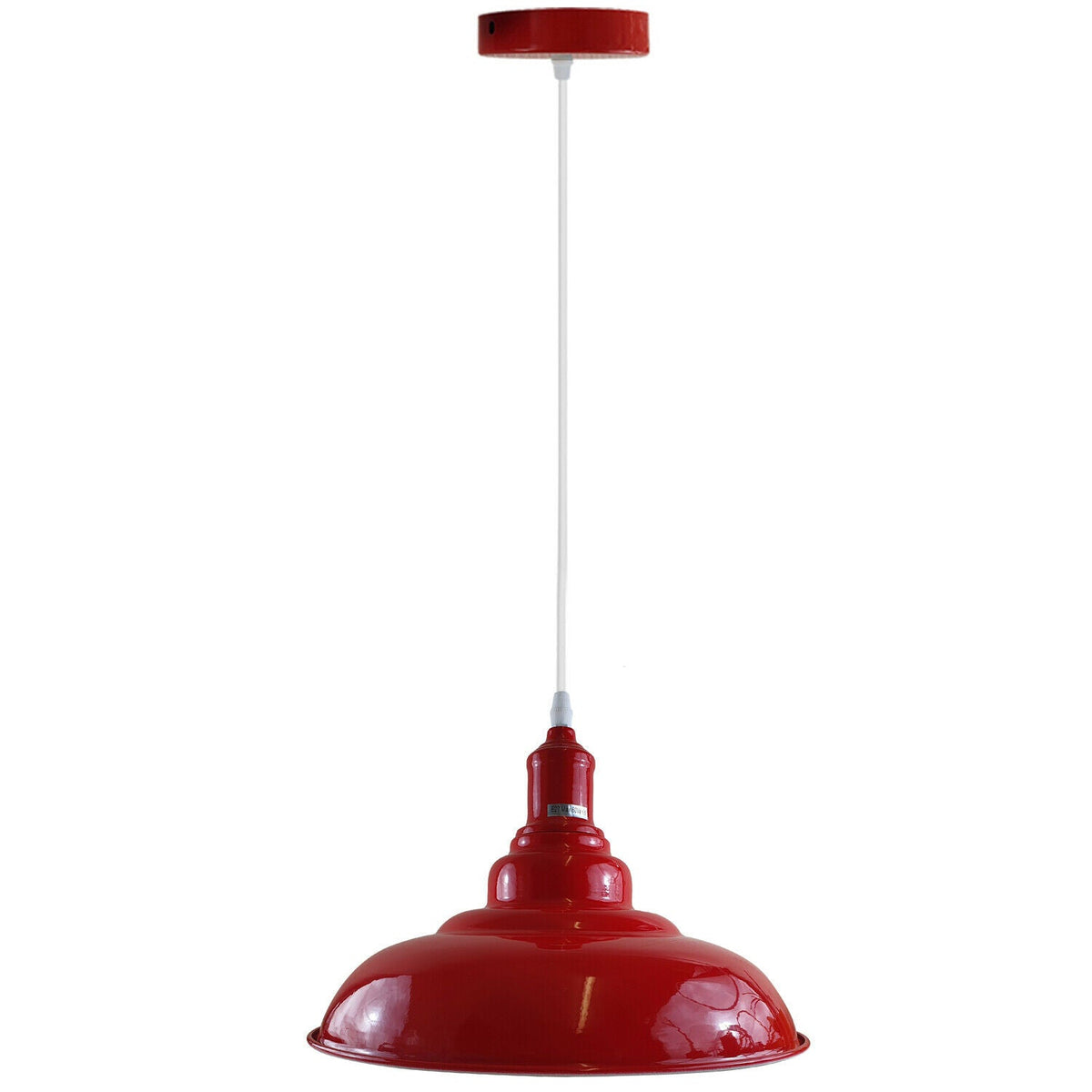 Coloured Pendant Light – Gloss Metal, Curvy or Barn Shades, 8 Colours - photo 11