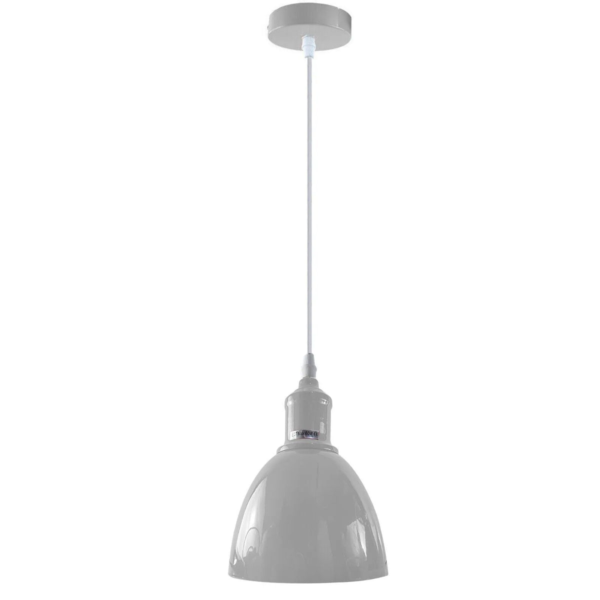 Coloured Pendant Light – Gloss Metal, Curvy or Barn Shades, 8 Colours - photo 13