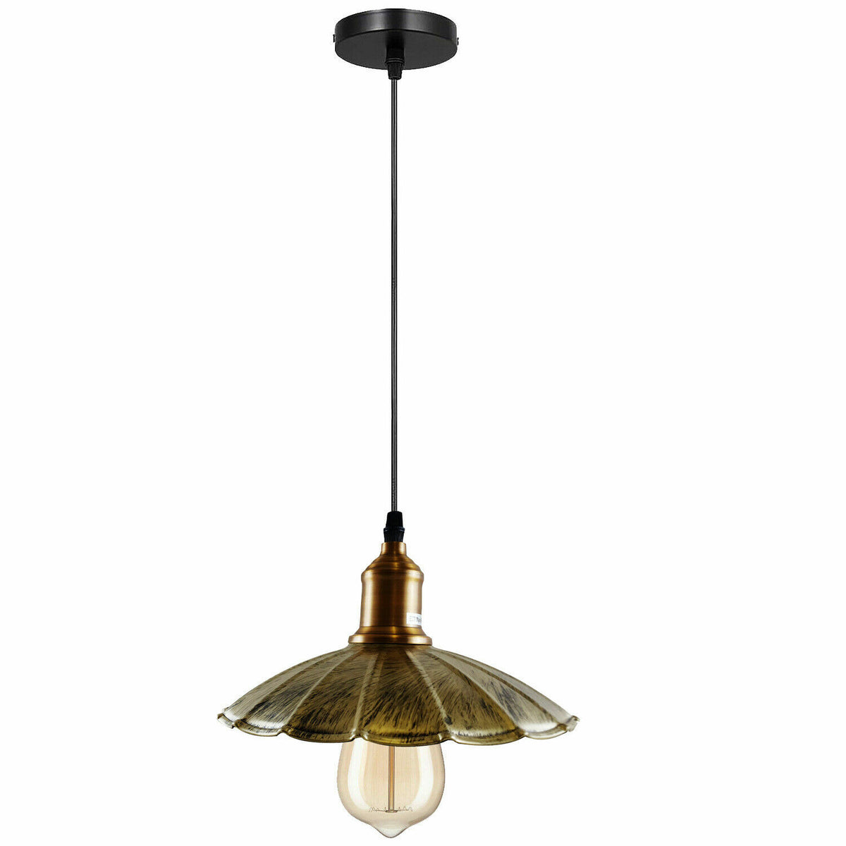 Retro Metal Pendant Light – Curvy, Gloss or Cone Shade, 3 Finishes - photo 36