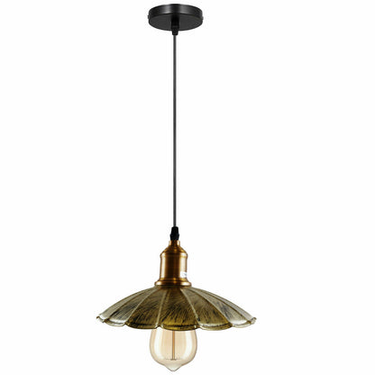Retro Metal Pendant Light – Curvy, Gloss or Cone Shade, 3 Finishes - photo 36