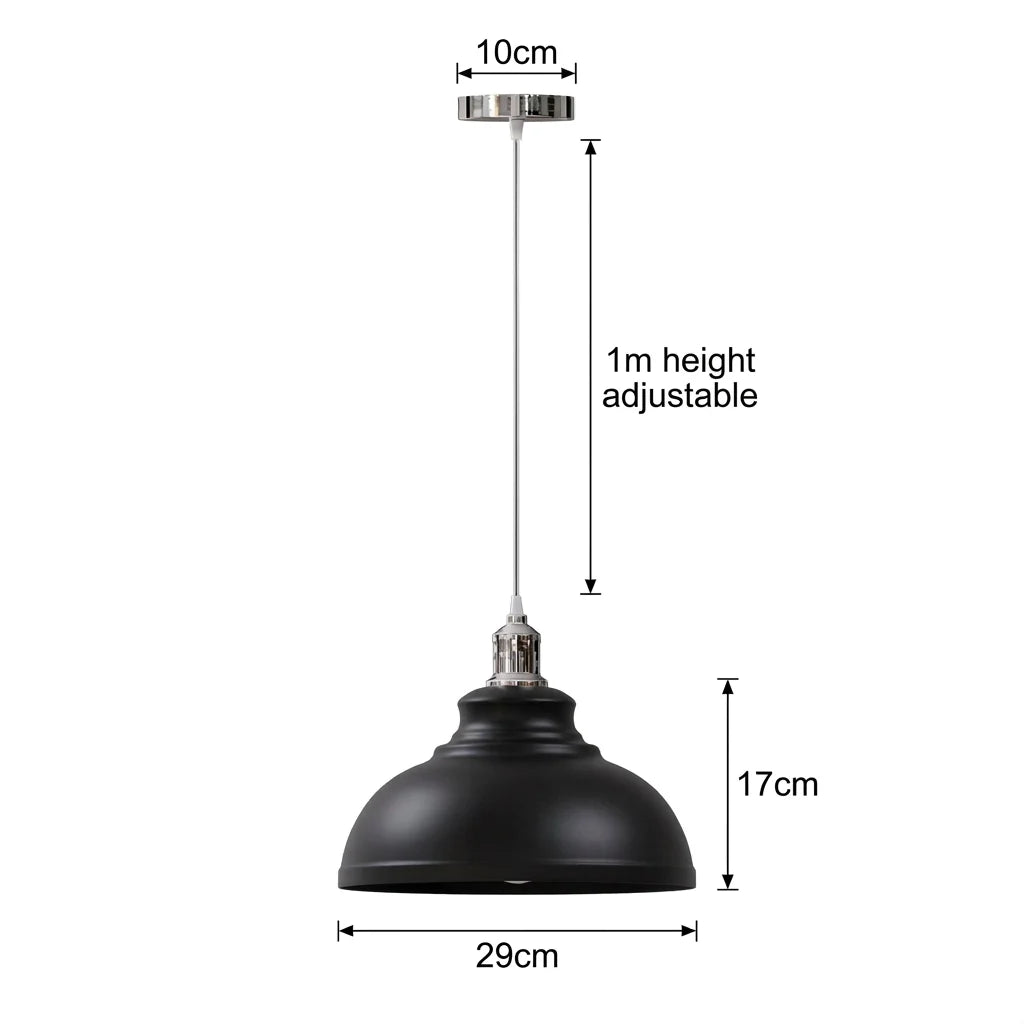Retro Metal Pendant Light – Curvy, Gloss or Cone Shade, 3 Finishes - photo 2
