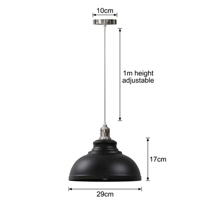 Retro Metal Pendant Light – Curvy, Gloss or Cone Shade, 3 Finishes - photo 2