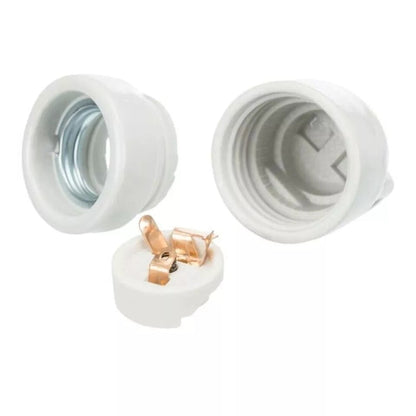 Glazed Ceramic E27 Lamp Holder with Hanging Loop – Black or White - photo 3