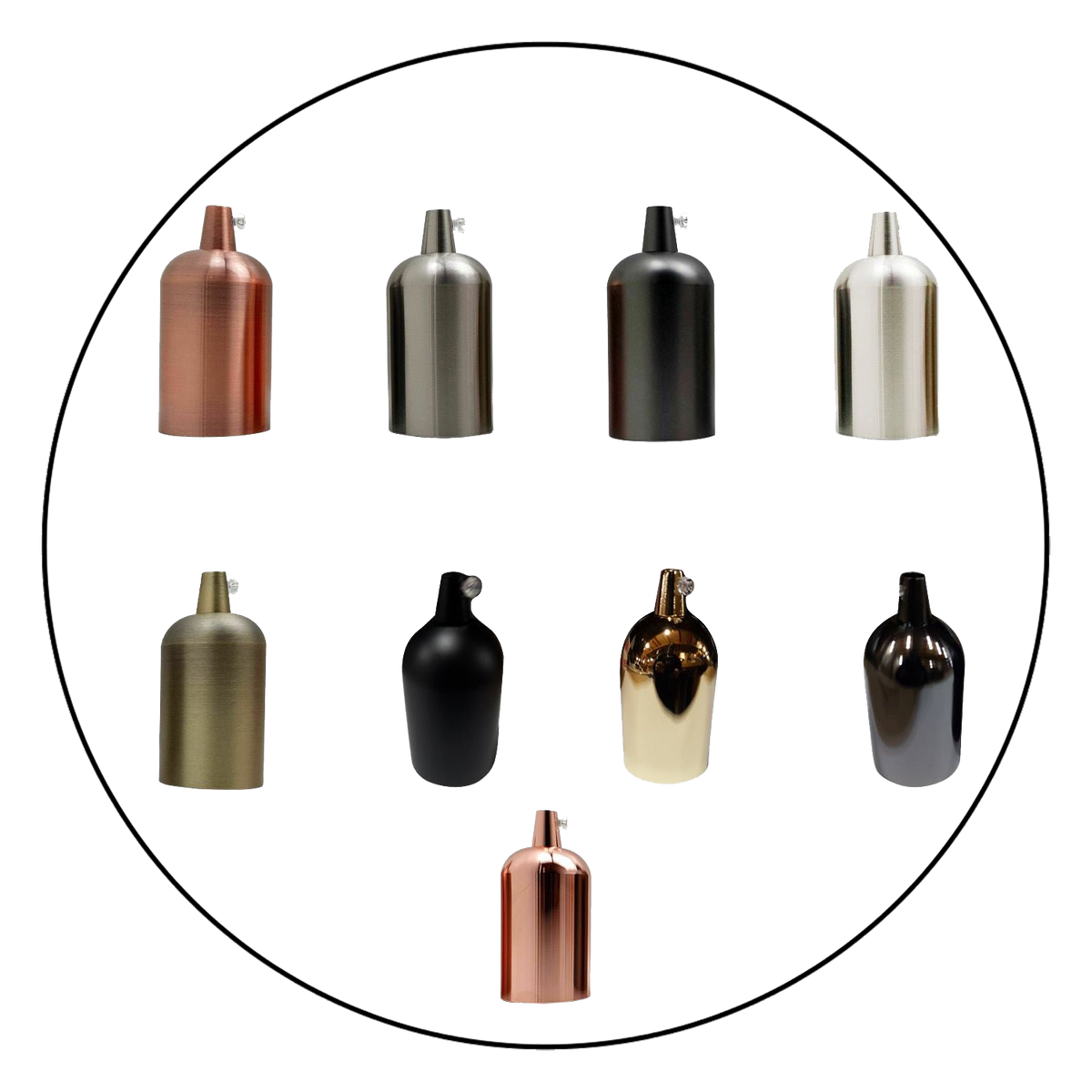 Bullet E27 Lamp Holder – Polished Metal, 9 Finishes - photo 6