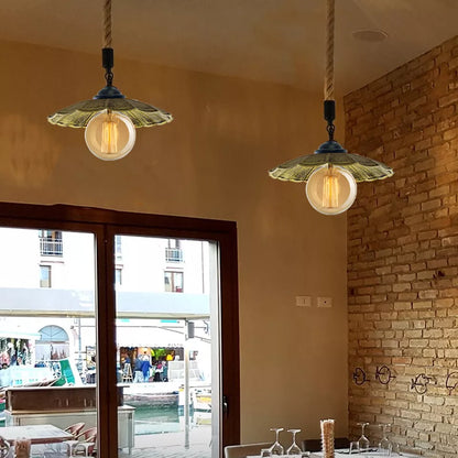 1 m Hemp Rope Pendant Light – Metal, Glass or Hemp Shades, E27 - photo 4