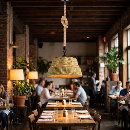 1 m Hemp Rope Pendant Light – Metal, Glass or Hemp Shades, E27 - Black, Hemp 38 cm Hemp, Without Bulb