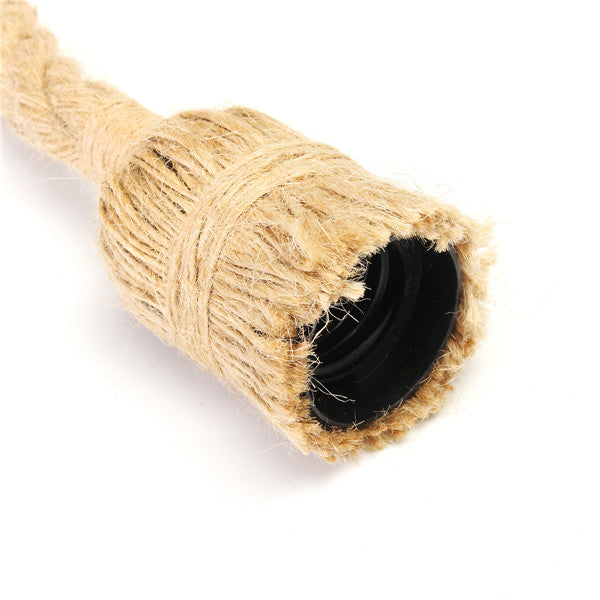 3-Head Rope Ceiling Pendant – Tasselled Hemp Ropes, Black Bar, E27 - photo 4