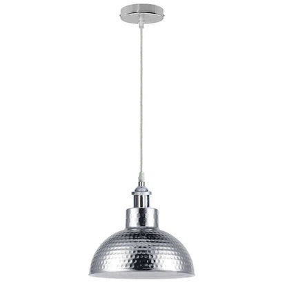 Chrome Pendant Light – E27, Choice of Metal Shades or Wire Cage - photo 10