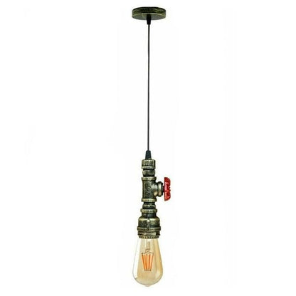 Water Pipe Pendant Light – Steampunk Tap Design, 4 Finishes, E27
