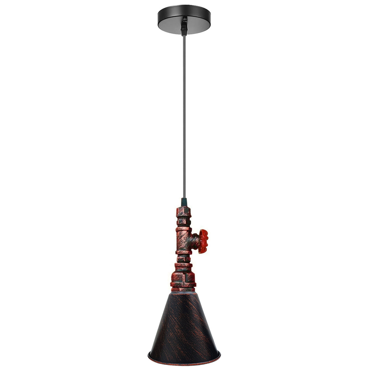 Water Pipe Pendant Light – Steampunk Tap Design, 4 Finishes, E27 - photo 13