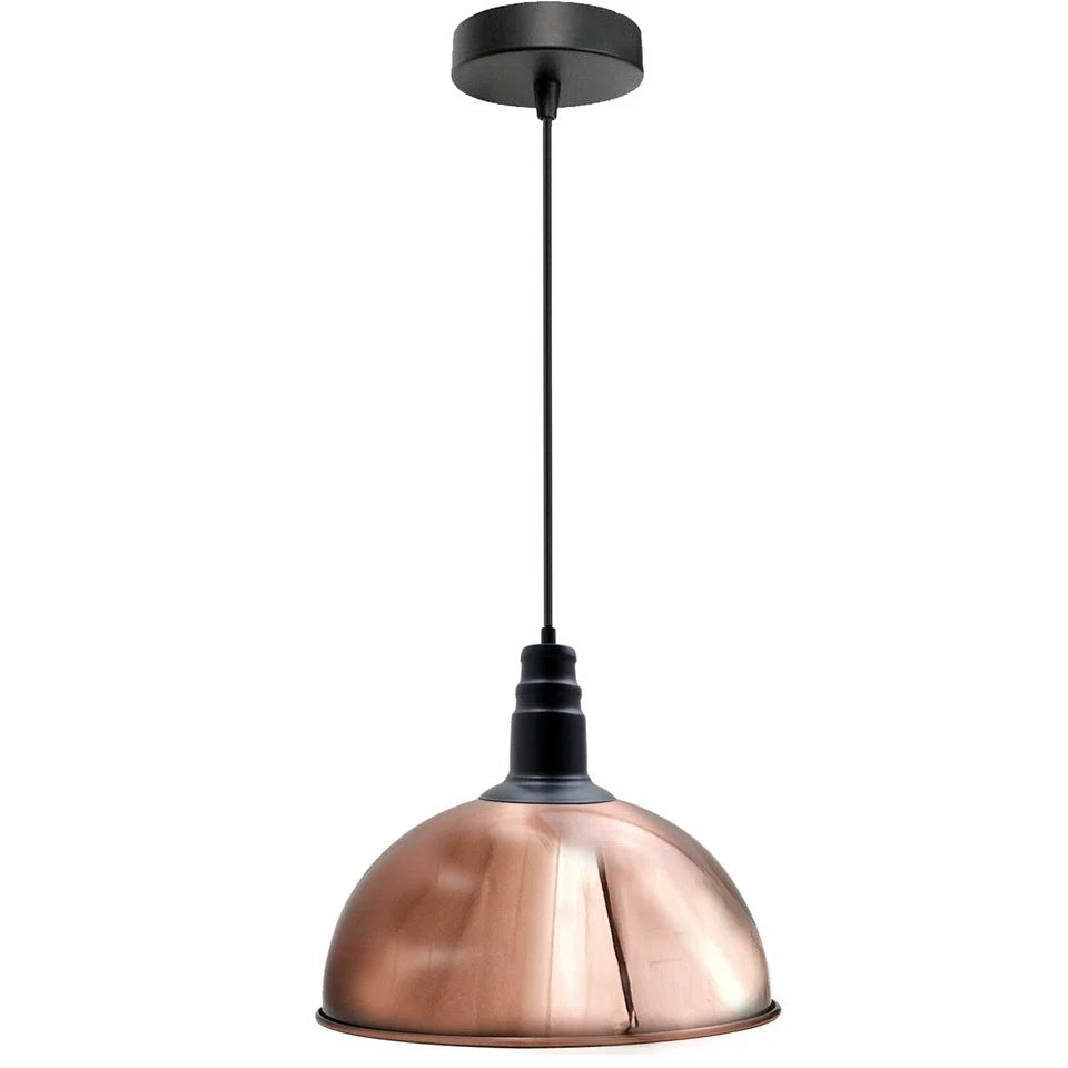Vintage Industrial Pendant Light – Dome, Barn or Wide Shade, 20 Finishes, E27 - photo 10