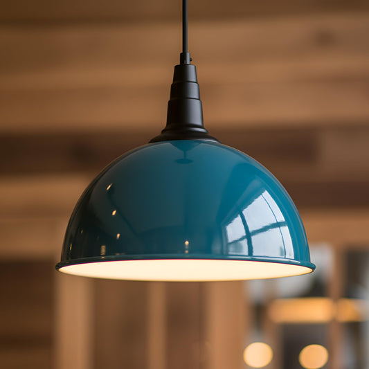 Vintage Industrial Pendant Light – Dome, Barn or Wide Shade, 20 Finishes, E27 - photo 2