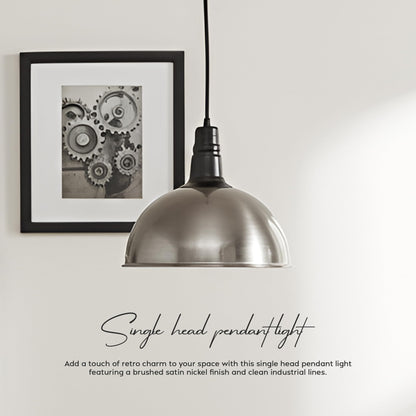 Vintage Industrial Pendant Light – Dome, Barn or Wide Shade, 20 Finishes, E27 - photo 4