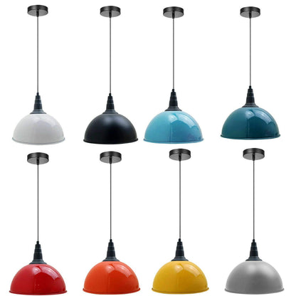 Vintage Industrial Pendant Light – Dome, Barn or Wide Shade, 20 Finishes, E27 - photo 7