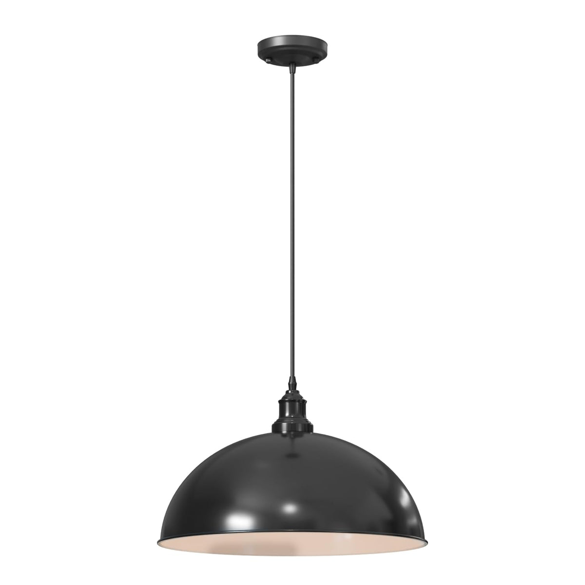 Vintage Industrial Pendant Light – Dome, Barn or Wide Shade, 20 Finishes, E27 - photo 8