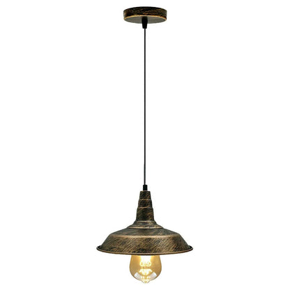 Vintage Industrial Pendant Light – Dome, Barn or Wide Shade, 20 Finishes, E27 - Brushed Copper, Barn 26 cm Brushed Copper, Without Bulb