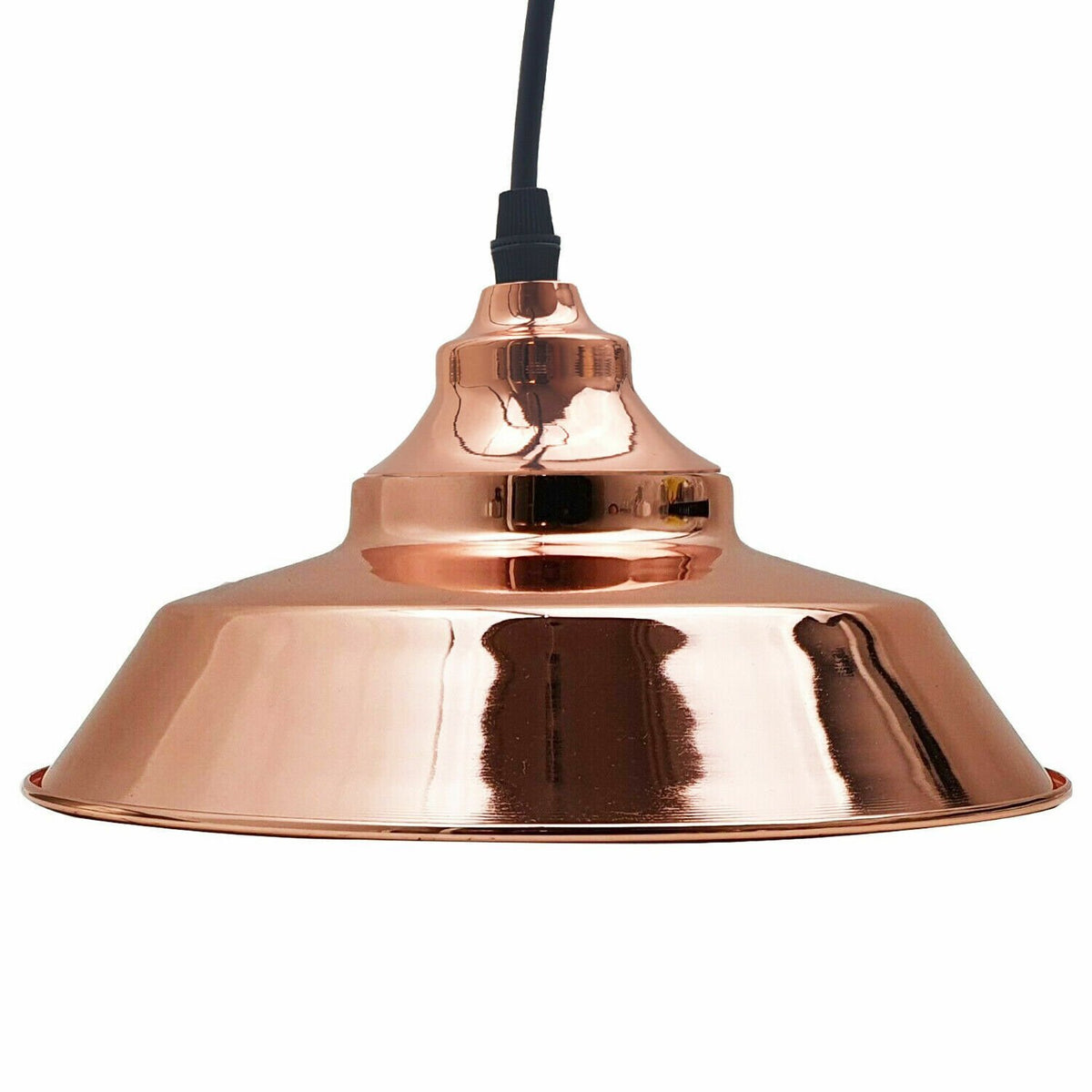 Vintage Pendant Light – Metal Dome or Cone Shade, 6 Finishes, E27 - photo 6