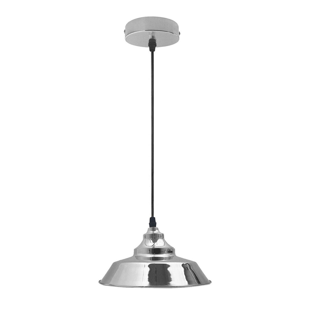 Vintage Pendant Light – Metal Dome or Cone Shade, 6 Finishes, E27 - photo 17