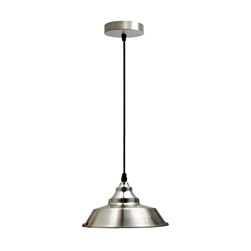 Vintage Pendant Light – Metal Dome or Cone Shade, 6 Finishes, E27 - photo 19