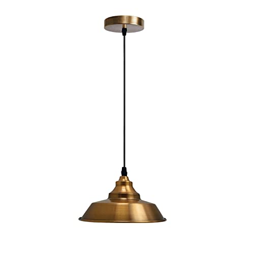 Vintage Pendant Light – Metal Dome or Cone Shade, 6 Finishes, E27 - photo 20