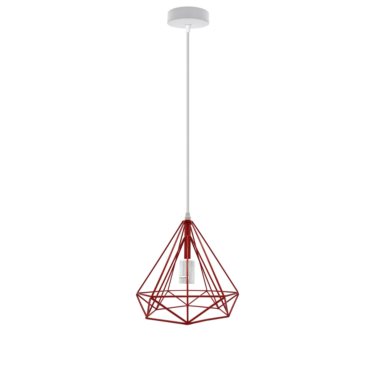 Geometric Diamond Cage Pendant Light – Coloured Holder & Cage, E27 - photo 15