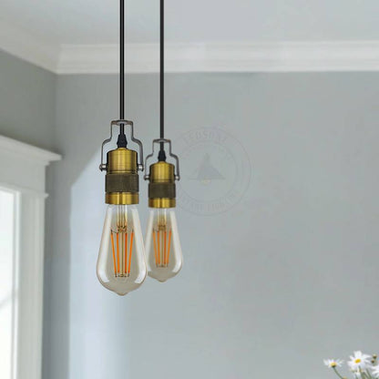 Brass Pendant Lamp Holder 1 m – Tilting E27 Holder, Single or Pair - photo 2